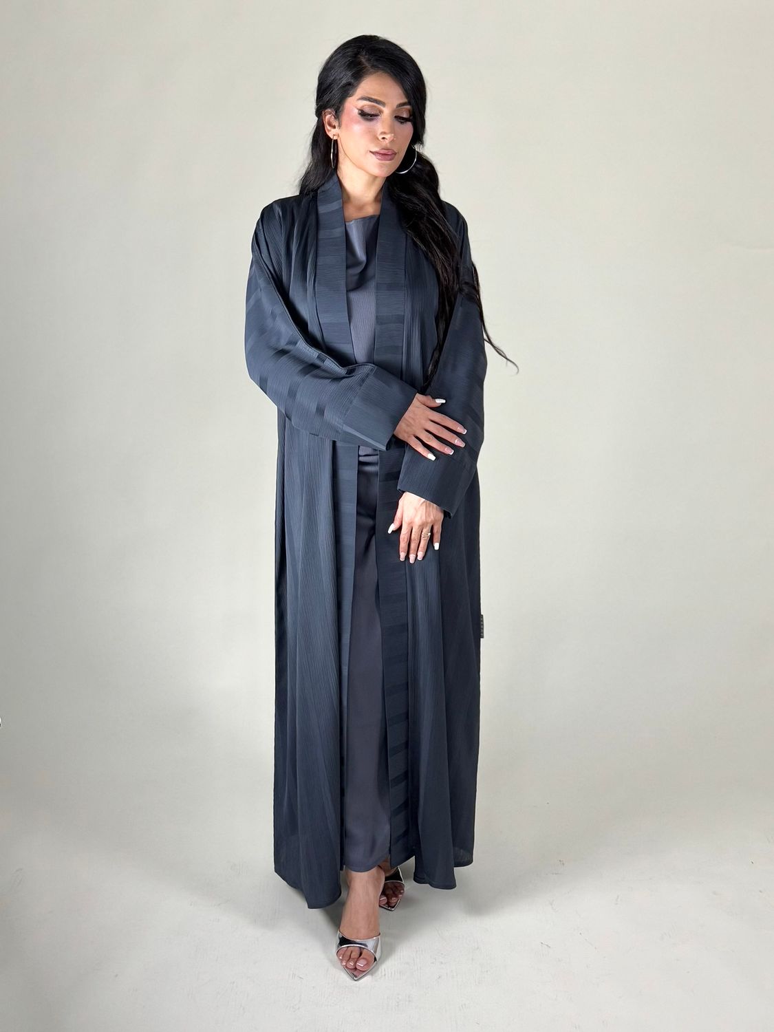 Navy Abaya/Dress With Scarf