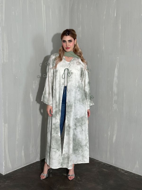 Pistachio Abaya With Scarf