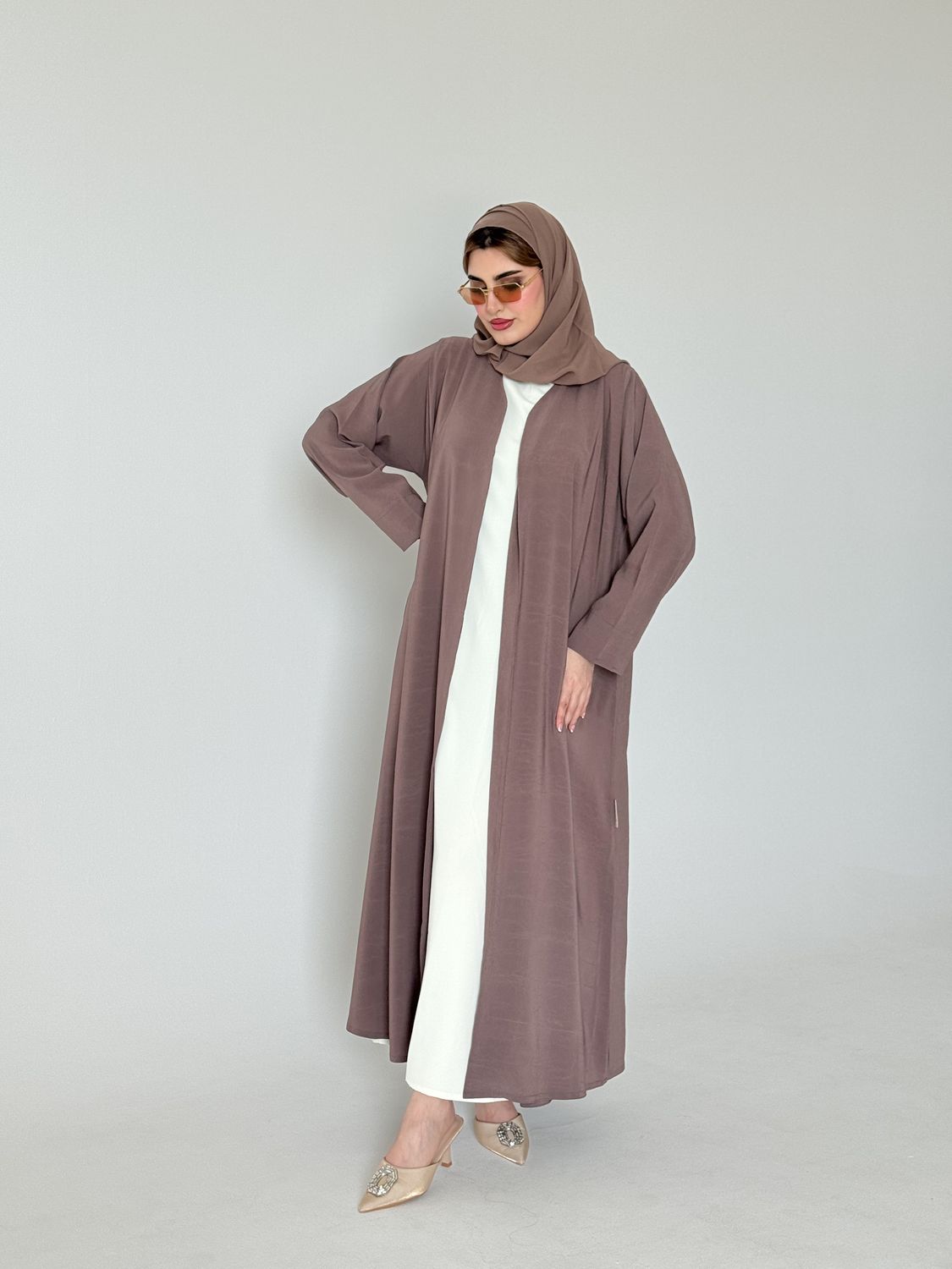 Mocha Abaya With Scarf