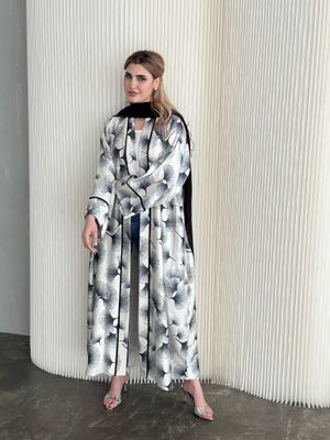 Floral Abaya With Scarf