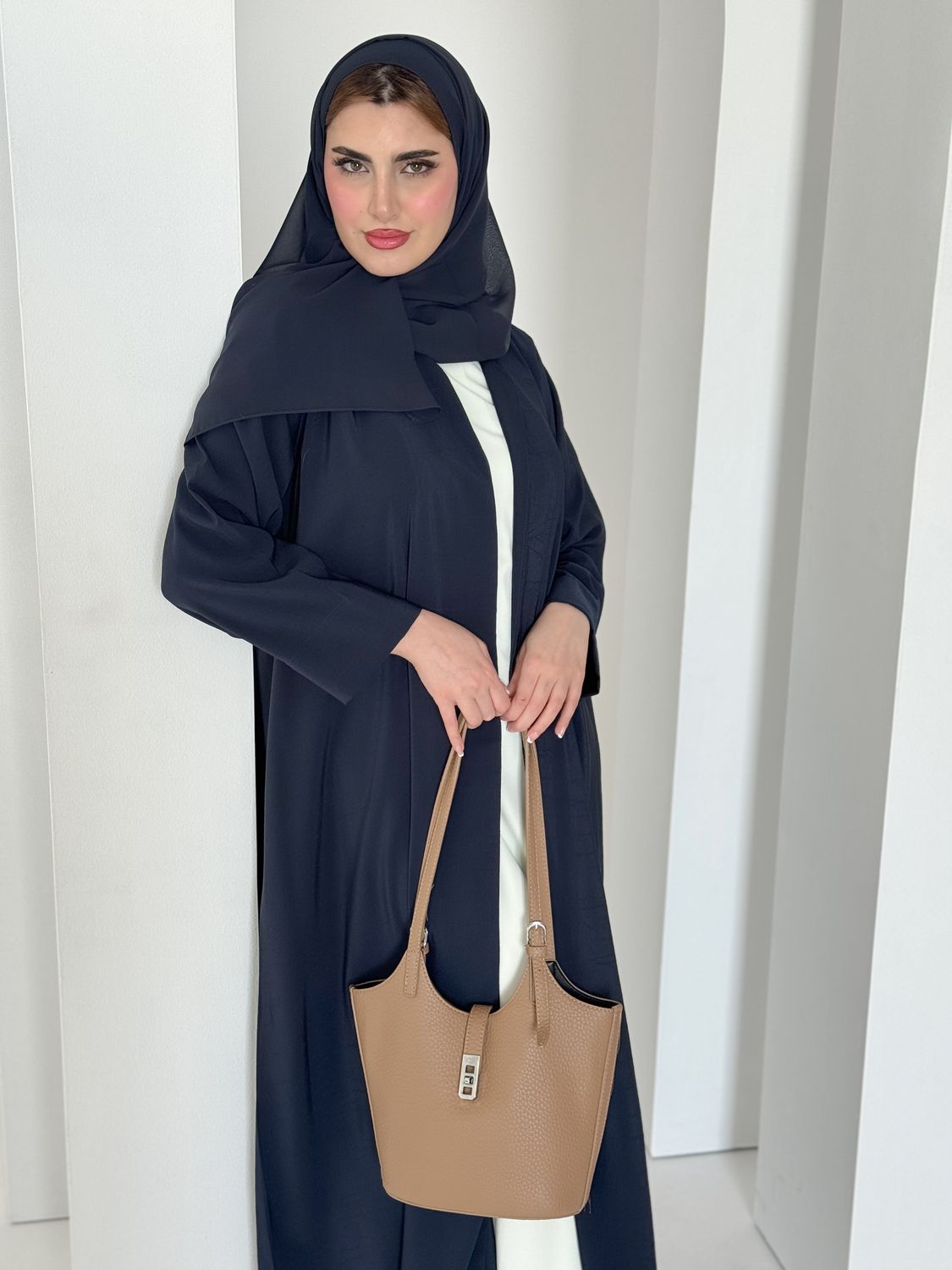 Navy Abaya With Scarf
