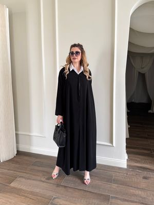 Black Chic Crepe Abaya with Scarf