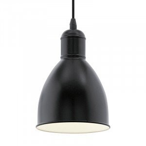 Eglo SOSPENSIONE ø 15,5cm 1Lx60W E27 ACCAIO NERO