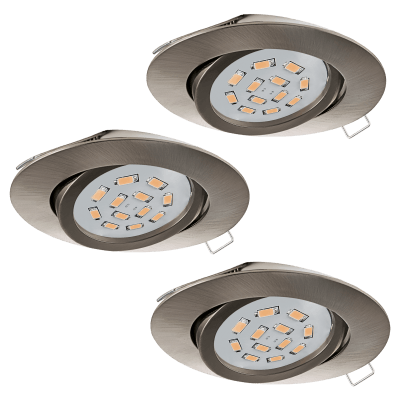 KIT 3 SPOT INCASSO ø 8cm 3x5W LEGA ALLUM. Nickel