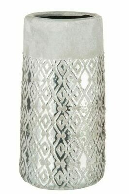 Vaso in Ceramica Mosaic Silver