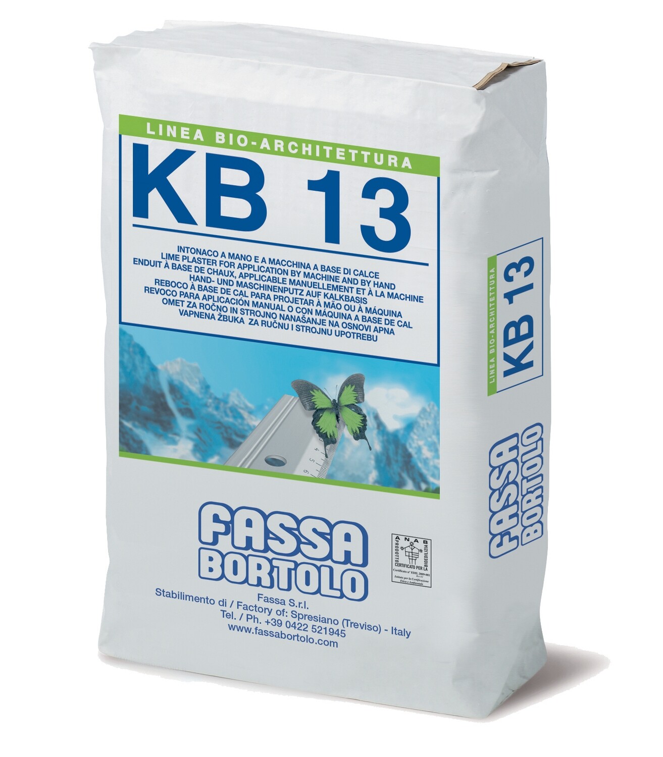 Intonaco bio base calce Fassa KB 13 25Kg