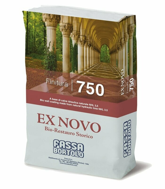 Bio-Intonaco di finitura Fassa 750 Ex Novo a base di calce idraulica 25Kg