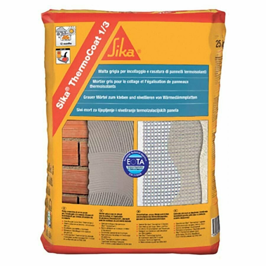 Collante e Rasante per cappotto Sika Thermocoat 1/3 25Kg  Grigio