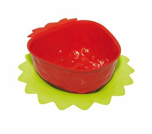 Zak Design Scolino Fragola con piattino foglia, Colore: Rosso