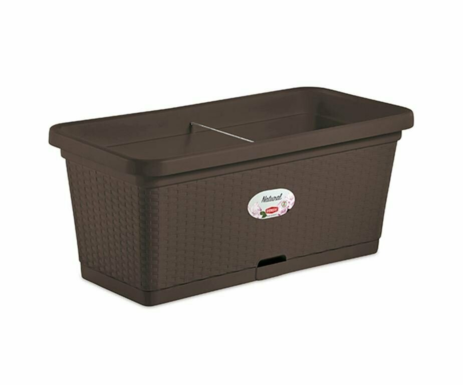 Fioriera "Natural" rattan 80x40cm Moka