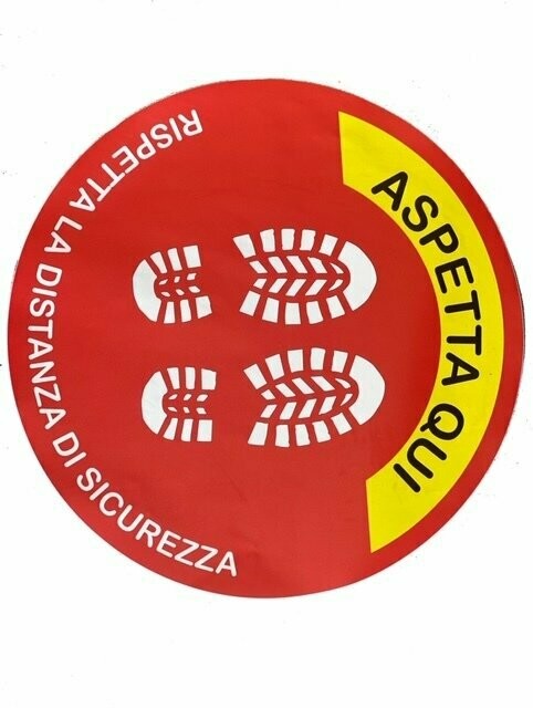 Adesivo delimitazione Aspetta qui