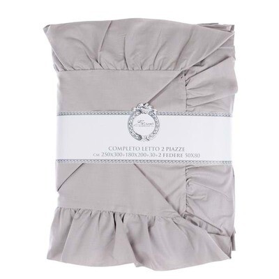 Completo letto 2 piazze "Iris" 250x300cm Grigio