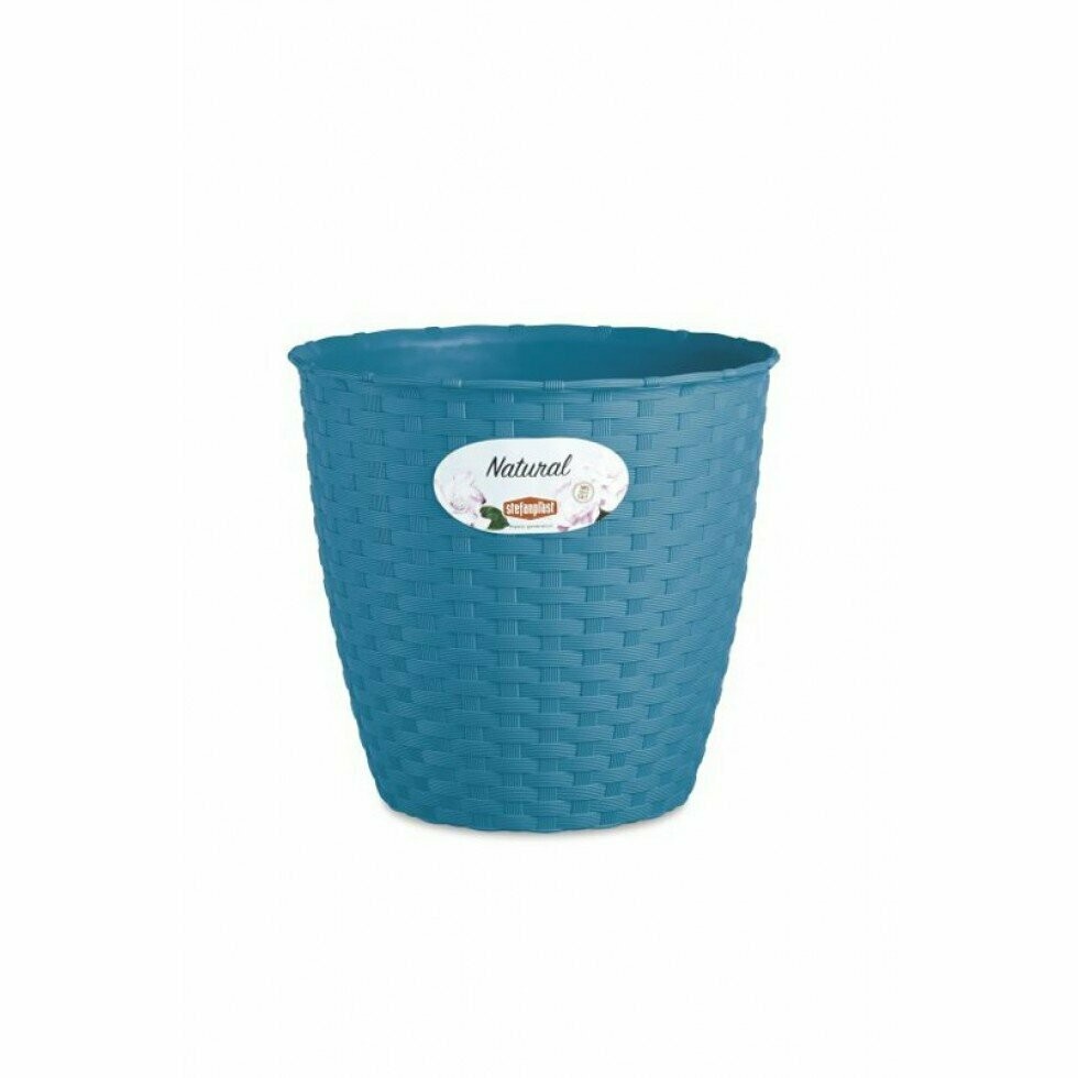 Vaso "Natural" RATTAN ø 14cm h.12,8cm Blu