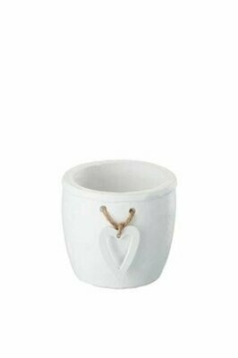 Portavaso bianco cuore