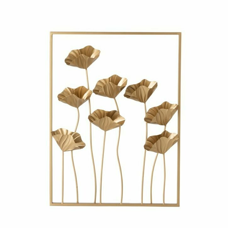 Decoro parete fiori oro