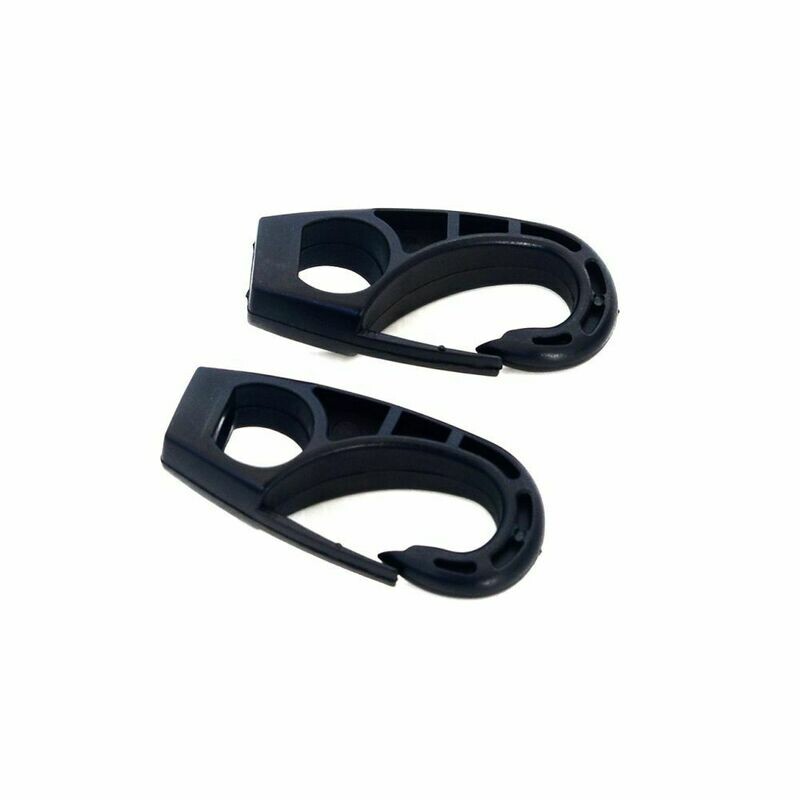 Set 2 Ganci a moschettone in nylon nero