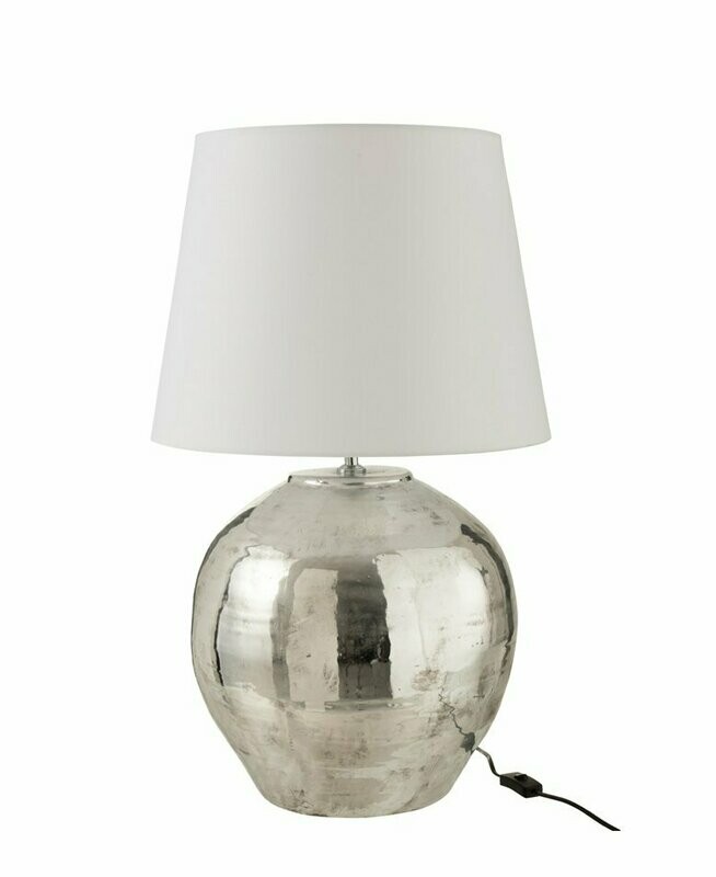 Lampada con paralume argento