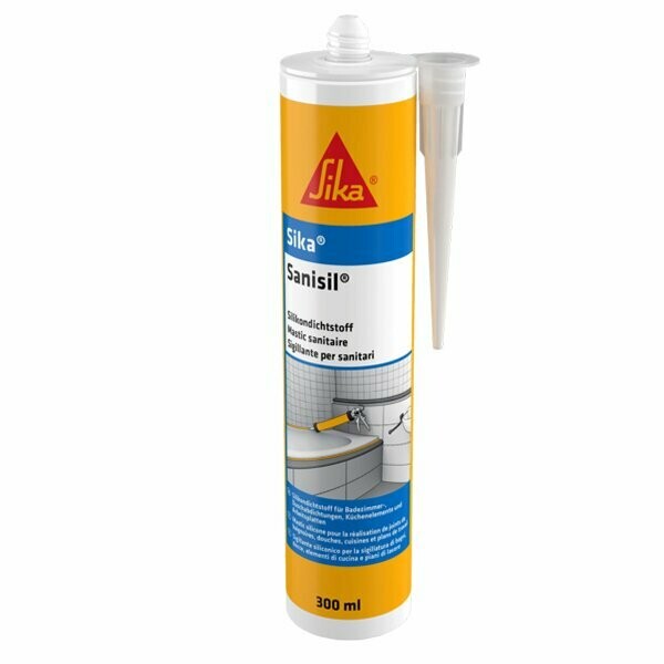 Sigillante siliconico acetico Sika Sanisil Antimuffa 300ml bianco