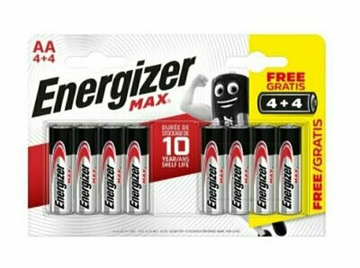 Energizer batteria alcalina AA Max 4+4