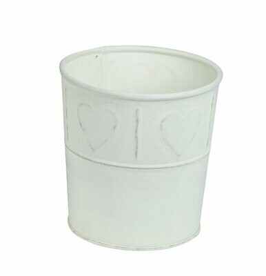 Vaso latta cuore bianco
