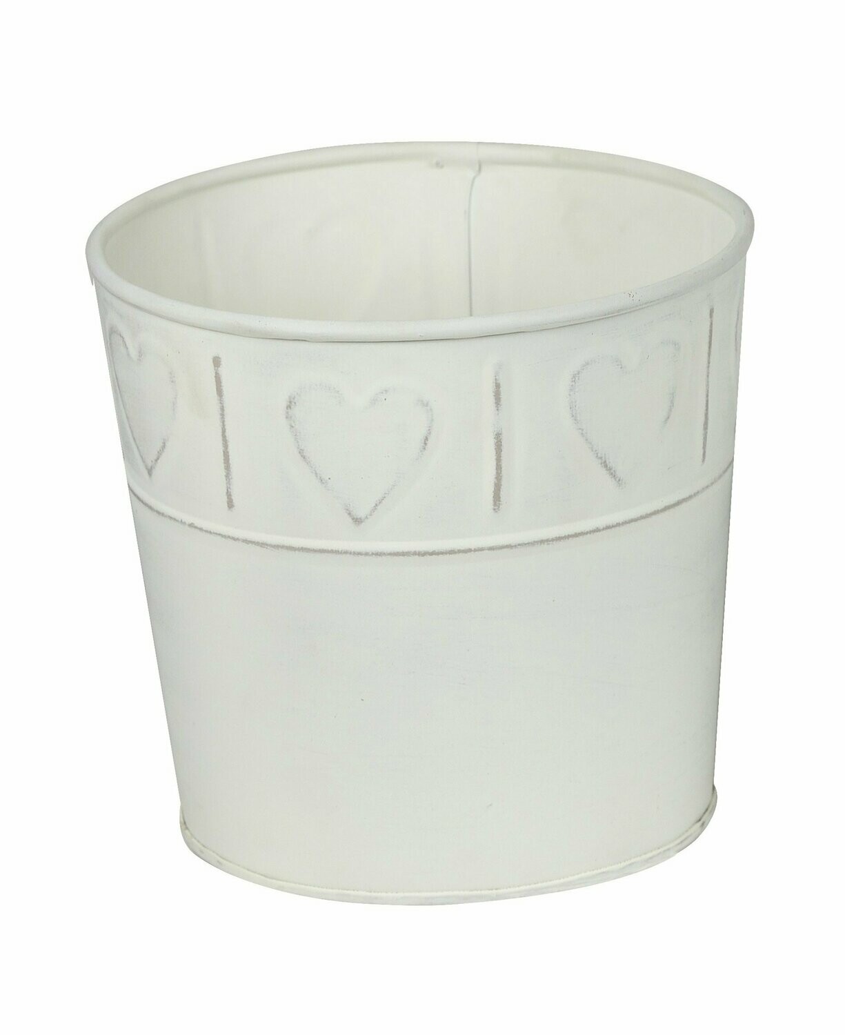 Vaso latta cuore bianco