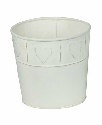Vaso latta cuore bianco