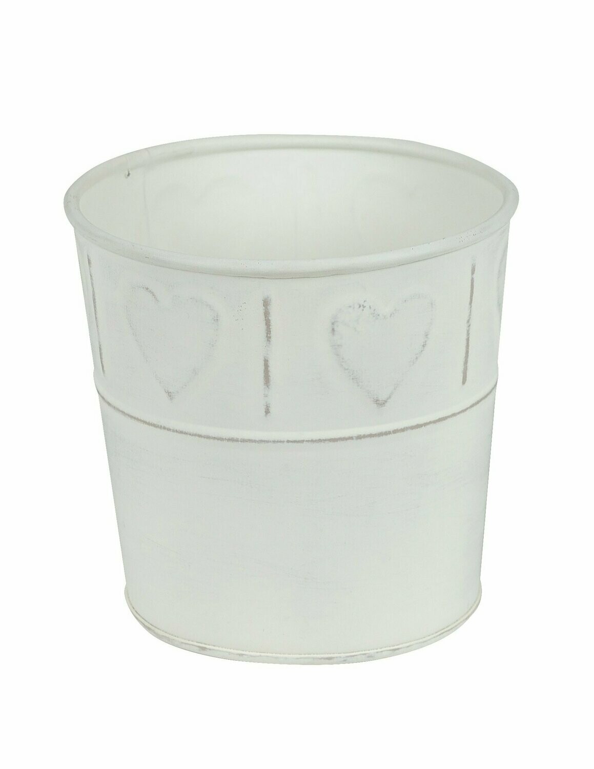 Vaso latta cuore bianco