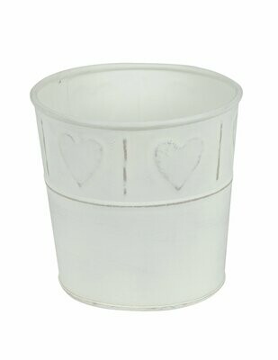 Vaso latta cuore bianco