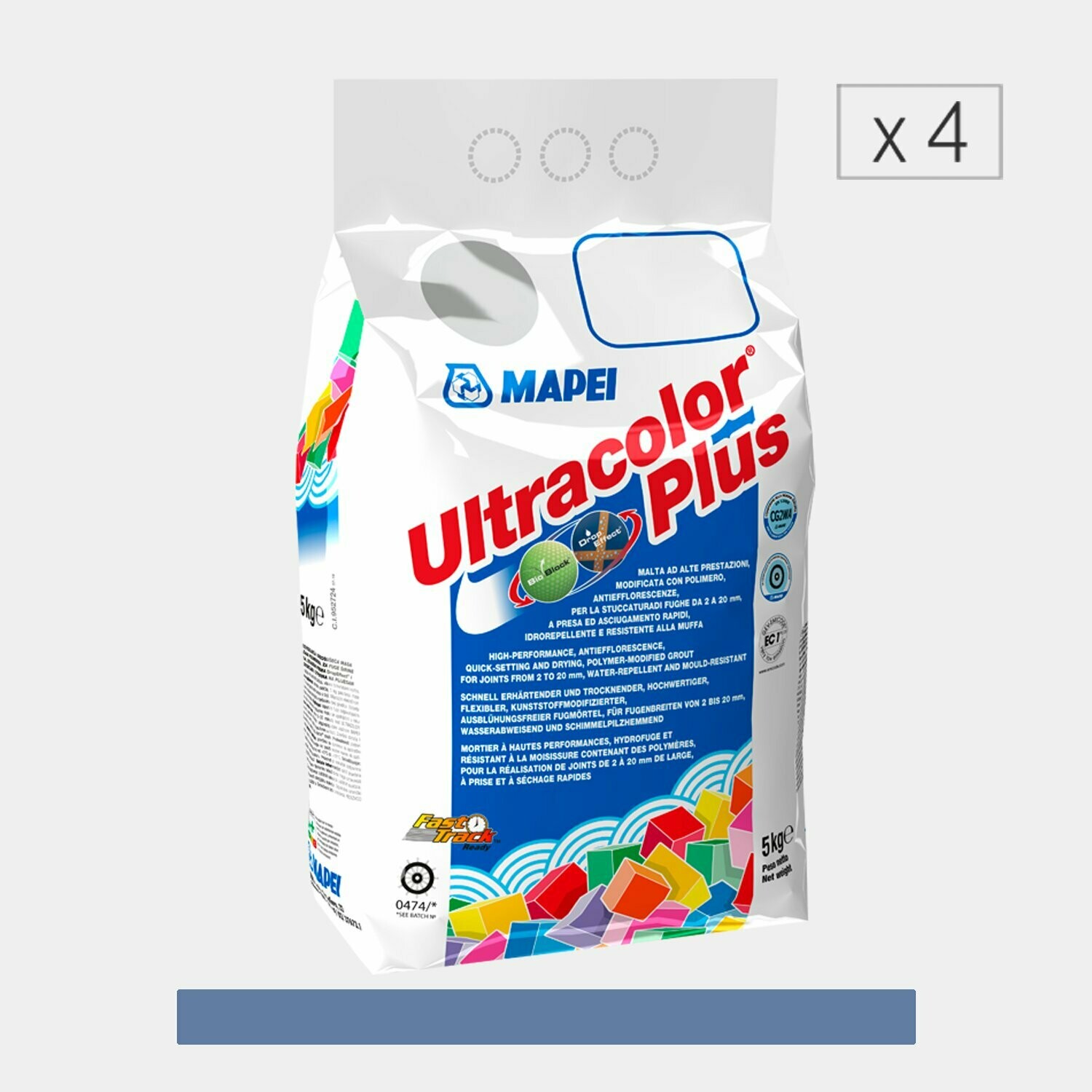 Set 4 Stucchi per fughe Mapei Ultracolor Plus 5Kg cod.172 Blu spazio