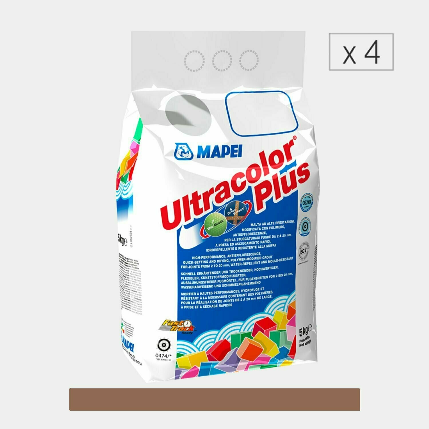 Set 4 Stucchi per fughe Mapei Ultracolor Plus 5Kg cod.152 Liquirizia