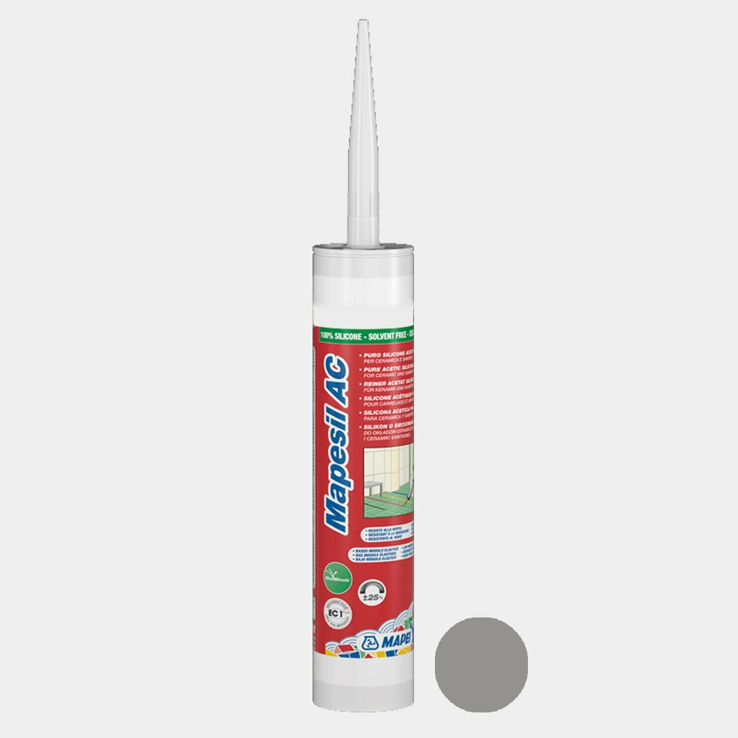 Sigillante acetico Mapei Mapesil AC 310 ml cod.112 Grigio medio