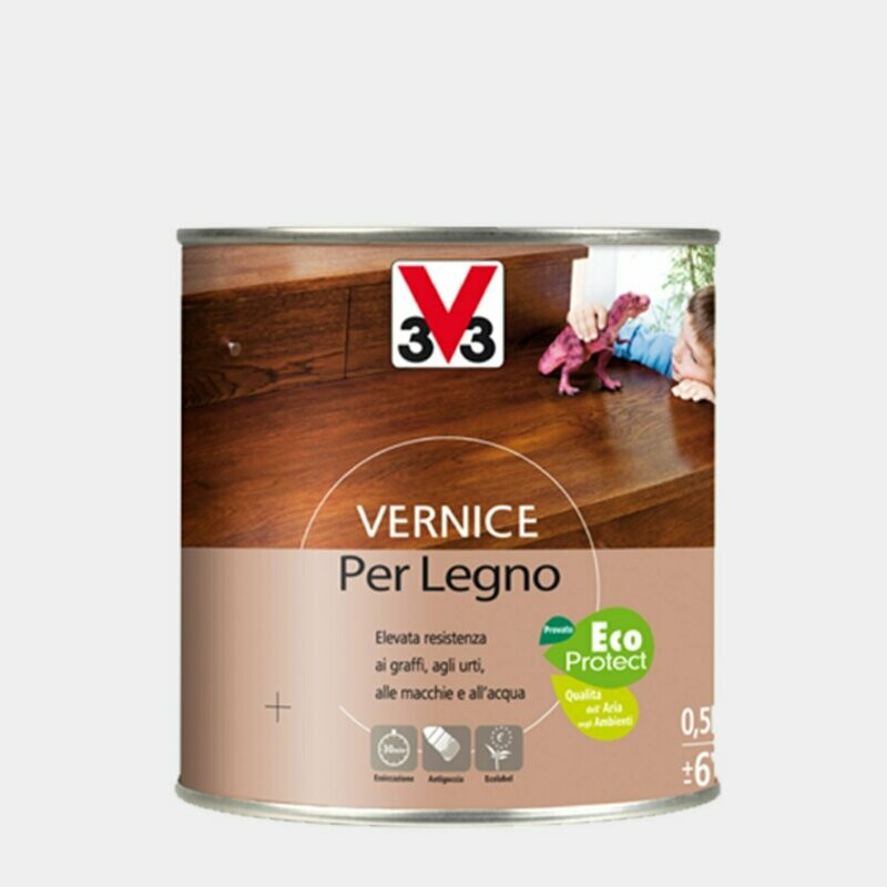 Vernice per legno Noce Scuro Brillante 0,50Litri