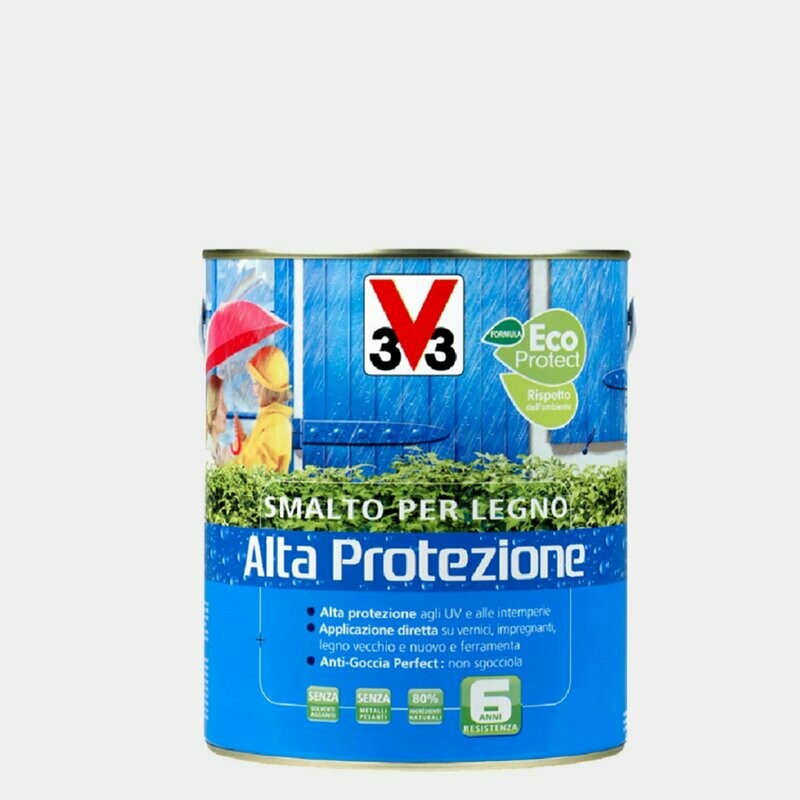 Smalto per legno all'acqua Alta Protezione Bianco 0,50Litri