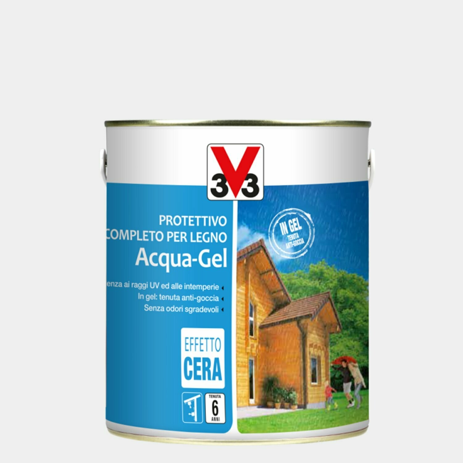 Protettivo per legno Acqua-Gel Noce Medio 0,75Litri