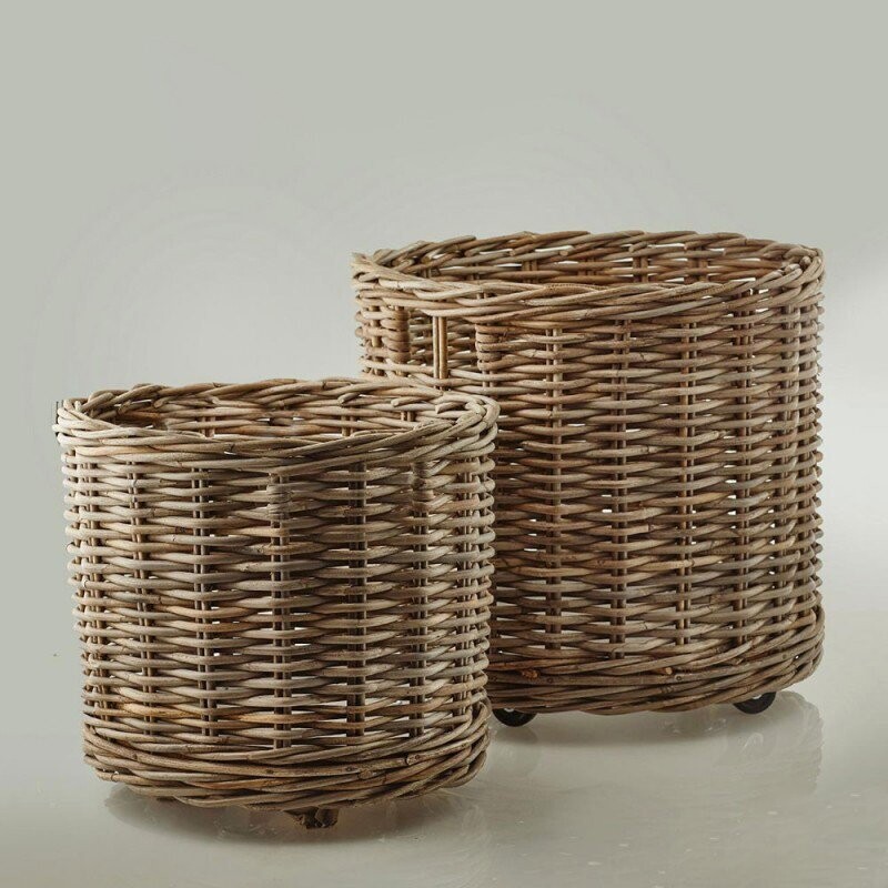 Cesto rattan con ruote