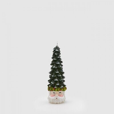 Candela babbo natale testa pino