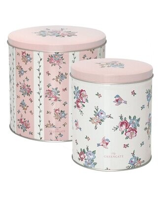 Set 2 scatole latta "Ava"