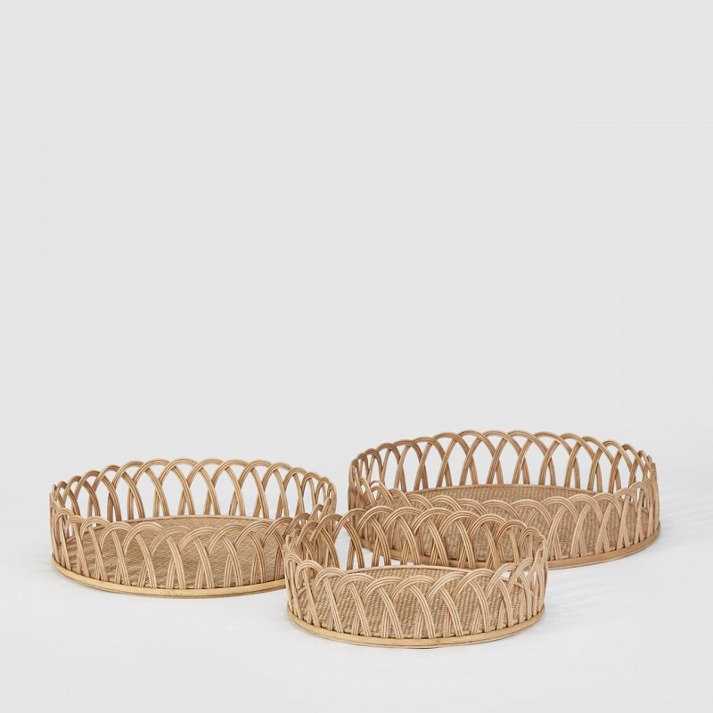 Vassoio bamboo rotondo naturale