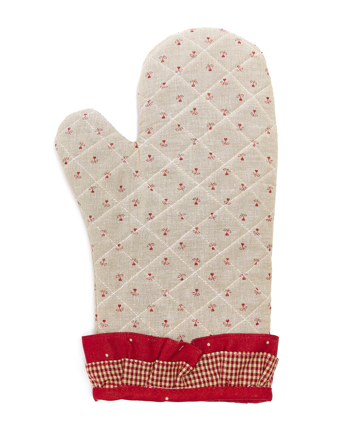 Guantone rosso/beige