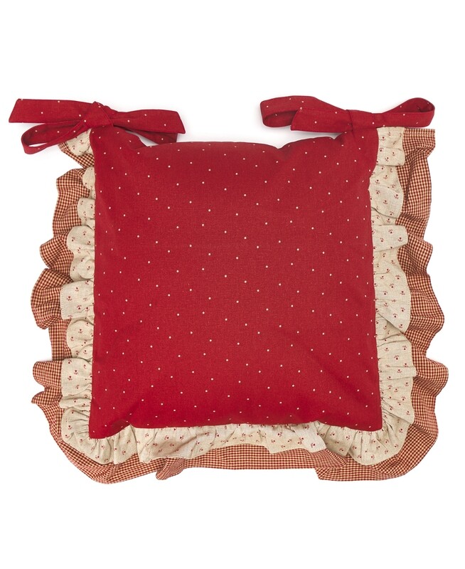 Cuscino sedia balza rosso