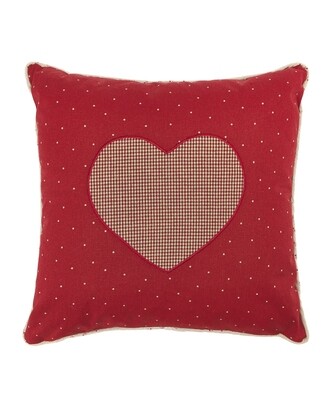 Cuscino cuore rosso/beige Cuscino cuore rosso/beige