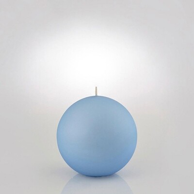 Candela sfera metalizzata azzurra