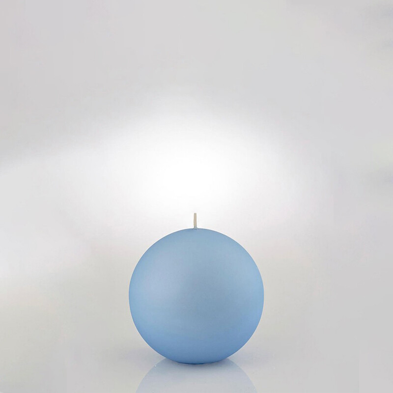 Candela sfera metalizzata azzurra