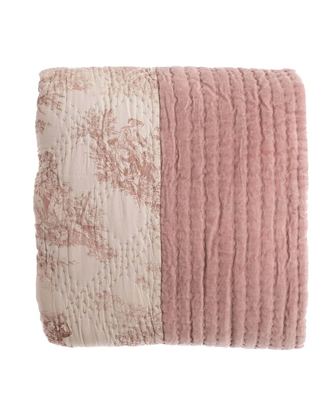 Boutis matrimoniale "Vintage Velvet" rosa