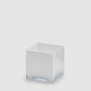 Vaso quadrato basso bianco h.15cm