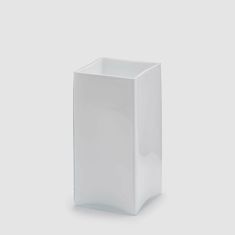 Vaso quadrato bianco h.28cm