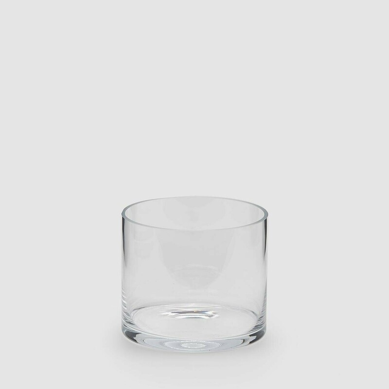 Vaso cilindrico basso in vetro h.15cm