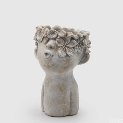 Vaso cemento testa fiori