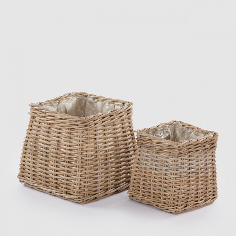 Cesto rattan quadrato, Dimensione: 22x23cm