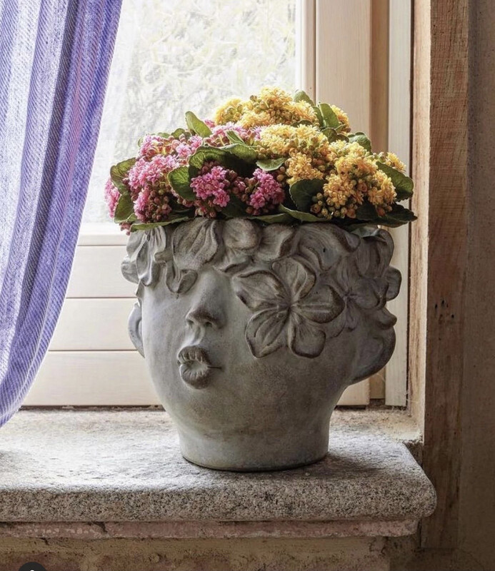 Vaso cemento testa fiori